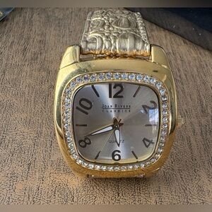 Vintage Joan Rivers Gold-Tone Watch with Gold Strap